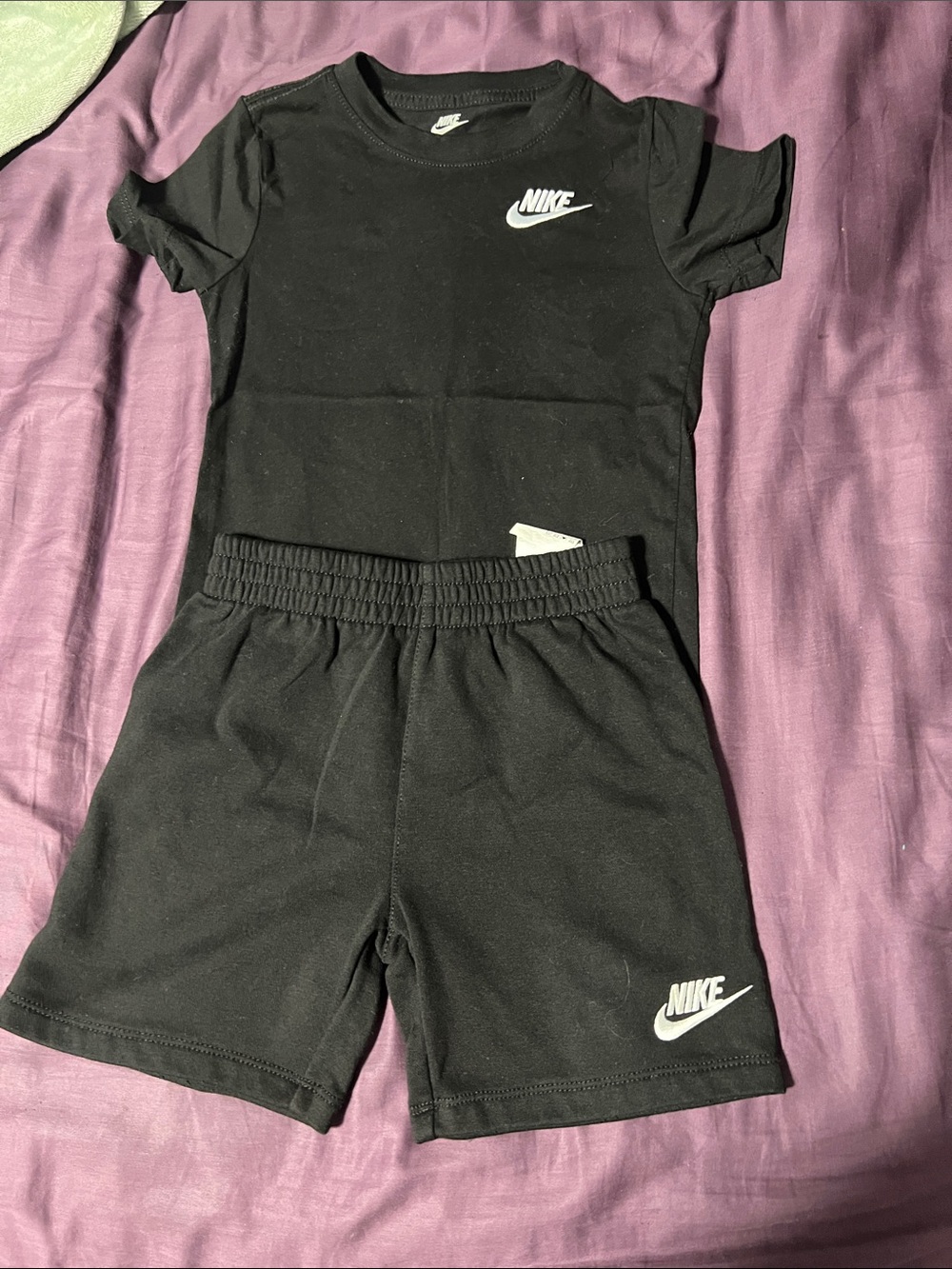 Nike Black and White Logo Tee & Shorts Set